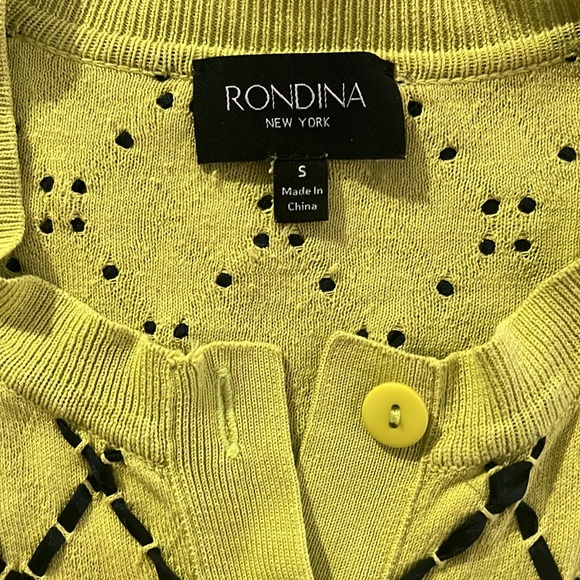 Rodina Lattice Print Ribbon Cardigan. Still in great shape! Ribbon detailing. - Picture 3 of 5